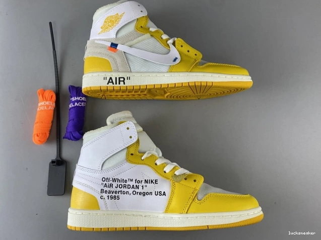 Reps LUCY White 1 Powder NRG Yellow-Cone AQ0818-149 Off-White Jordan x Air Dark 0806